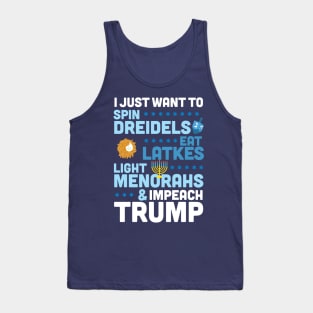 Hanukkah Anti Trump Funny Impeach Trump Chanukah Tank Top